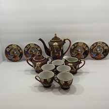 set da tè bone china raro servizio victora giappone dio fortuna bishamonten benzaiten