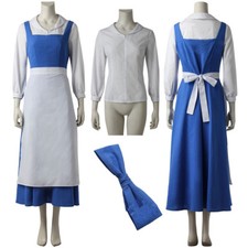 La Bella e la Bestia Belle Blu Vestito Damigella Costume Cosplay Halloween Costume:
