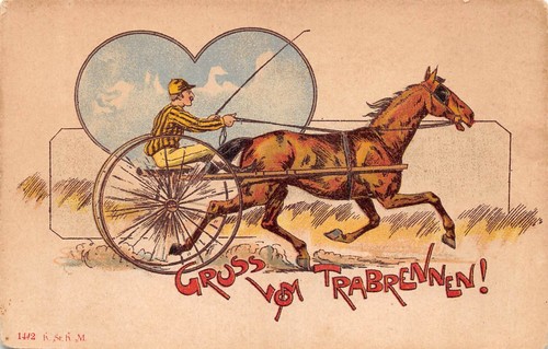 Cartolina cavallo trotto - al,