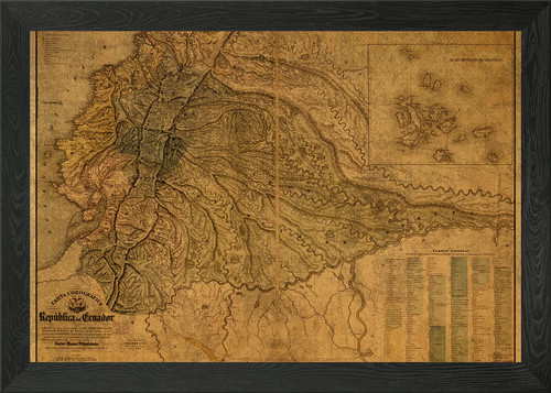 Mappa ecuador 1838 poster - mappa,