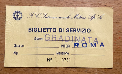 Inter roma vecchio biglietto - vecchio,