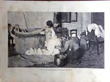 Stampa del 1884 Dopo il Bagno
