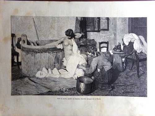 Stampa del 1884 dopo bagno - stampa,