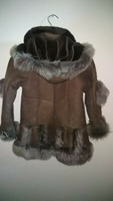 Montoncino bimba 100% Originale pelle di Pecora Montone Bambine Cappotto