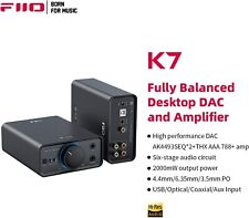 FiiO K7 Amplificatore per cuffie DAC HiFi completamente bilanciato, AK4493S*2, XMOS XU208 PCM384k