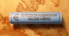 Rotolino da 40 Pezzi di Monete da 10 Centesimi di Euro Prima Emissione Anno 2002