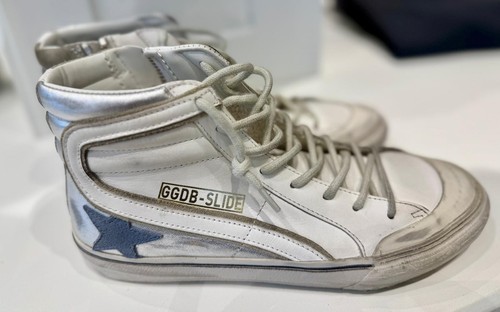 Golden goose slide - golden, pelle