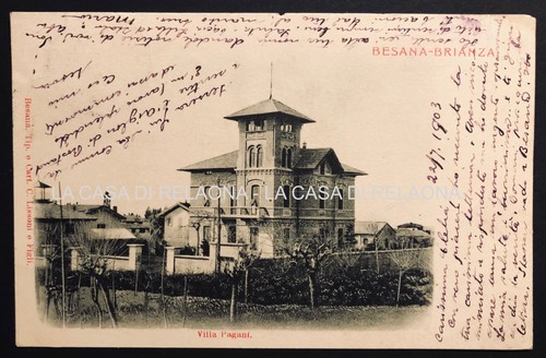 Cartolina besana brianza villa - besana,