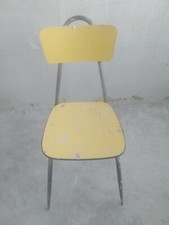 Sedia vintage originale anni 60 formica gialla design 