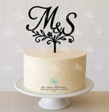 Cake topper iniziali boho chic