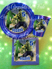 KIT 24pz PIATTI BICCHIERI HULK AVENGERS NOME Festa Party Tavola ADDOBBI SUPERERO