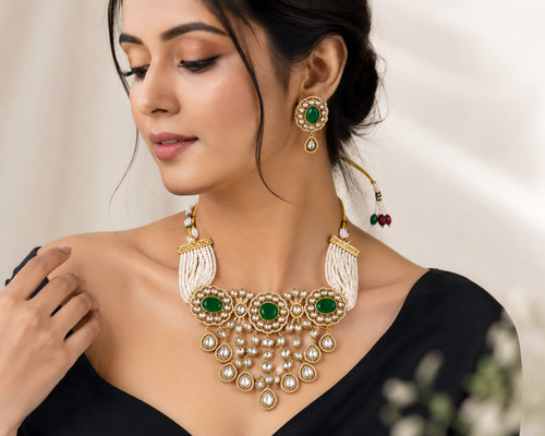 Set orecchini collana - , kundan