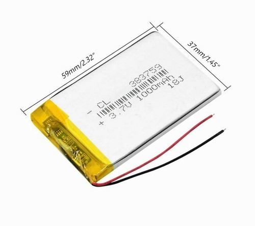 Batteria 383759 850mah - 3,7v,