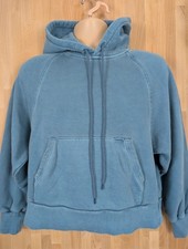 Felpa con cappuccio pullover cropped blu Carhartt nuova senza etichette sbiadito. Donna XS. DN2079