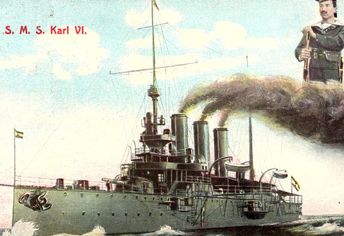 Cartolina antica carlo - s.m.s.,