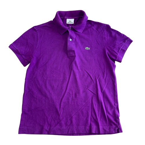Polo lacoste viola manica - polo,