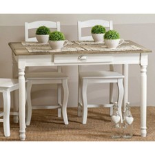 TAVOLO BIANCO PROVENZALE SHABBY CHIC CON CASSETTO ROMANTICO Tavoli su misura