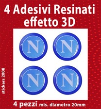4 Adesivi 3D Resinati NAPOLI CALCIO - misura diametro 20mm