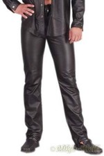 Ledapol - Uomo Pelle Pantaloni IN 5-Pocket Jeans Stile Varie Colori