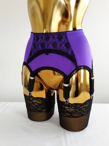 Grande viola lycra nero - viola, 8