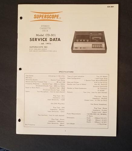 Superscope 301 stereo - cd-301,