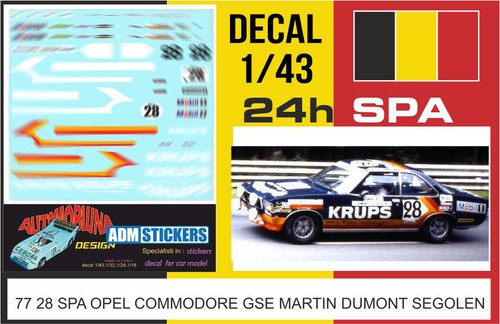Decal 24h spa 1977 - 1/43,