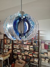 Lampadario Anni 70' In Murano. Vetro Murano Specchi Ed Acciaio