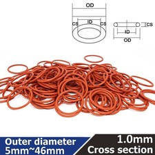 O ring-5~46mm OD X 1mm CS Guarnizione Metrica Silicone O Rings O-Rings Grado Alimentare 200°C