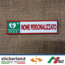 Toppa Toppe Patch DAE con NOME PERSONALIZZATO base bianca con velcro M+F