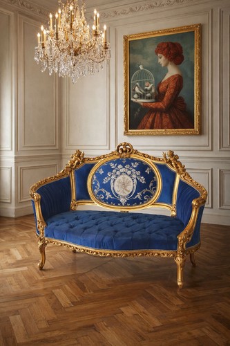 Barocco divano blu - blu, con