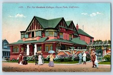 Ocean Park California CA Postcard Nat Goodwin Cottage Exterior View Crowd 1911