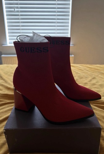 Guess stivaletto rosso tessuto - guess,