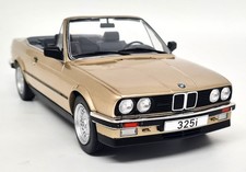 Modellino auto MCG 1/18 BMW 325i e30 Cabriolet 1985 oro metallizzato beige pressofuso scala