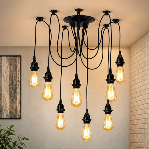 Lampadario industriale teste - industriale,