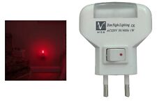 LAMPADA LED NOTTURNA ROSSA CON INTERRUTTORE 220V PRESA MURO LUCE notte LAMPADINA
