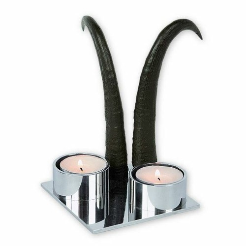 Candeliere con vere corna - , di