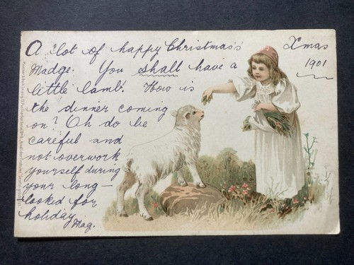 Girl lamb vintage - lamb,