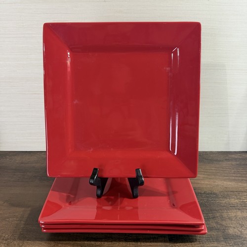 Set piatti quadrati rosso - set,