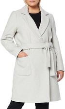 SCOTCH AND SODA Grey Wool Wrap Coat