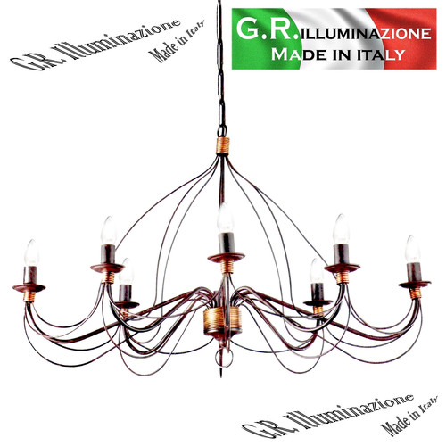 Lampadario ferro battuto - ferro,