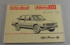 Uso e Manutenzione Alfa Romeo