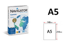 RISMA CARTA DA 500 A5 14,85X21 CM - 90 GR - NAVIGATOR EXPRESSION RICETTE