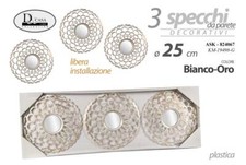 SET 3 SPECCHI PARETE DECORATIVI VARI SPECCHIO LIBERA INSTALLAZIONE 25cm