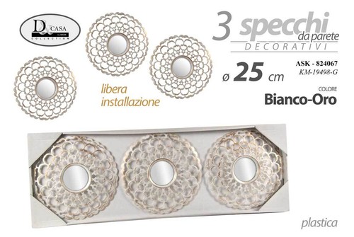 Set specchi parete - set, 3
