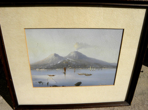 Antico quadro guazzo scuola - antico,