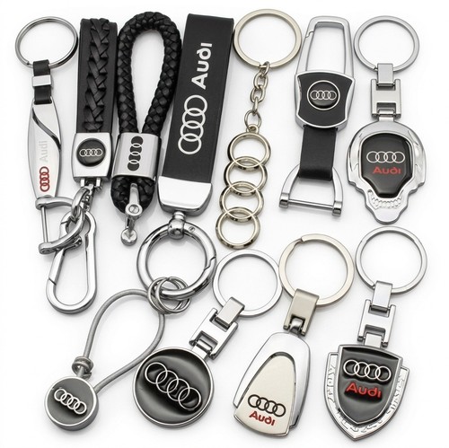 Porte clefs audi cuir - cuir, 3d