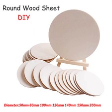 Foglio di legno tondo cerchio forme artigianali fai da te decorazione disco diametro 50 mm ~ 200 mm