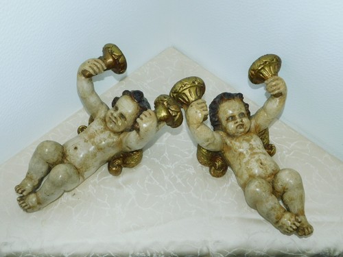 Paio legno putten putto - legno,