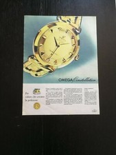 1957 OMEGA CONSTELLATION OROLOGIO DA POLSO ORO PUBBLICITA EPOCA VINTAGE