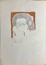 Giuseppe Migneco "Senza titolo" 1971 acquaforte a colori (lastra cm 31,5x24,5; 